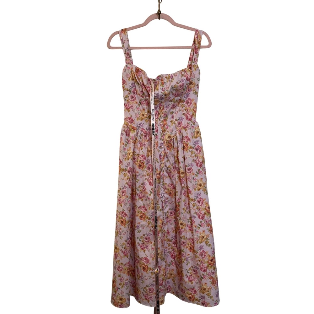 House of CB Floral Midi Dress - Pink and Yellow